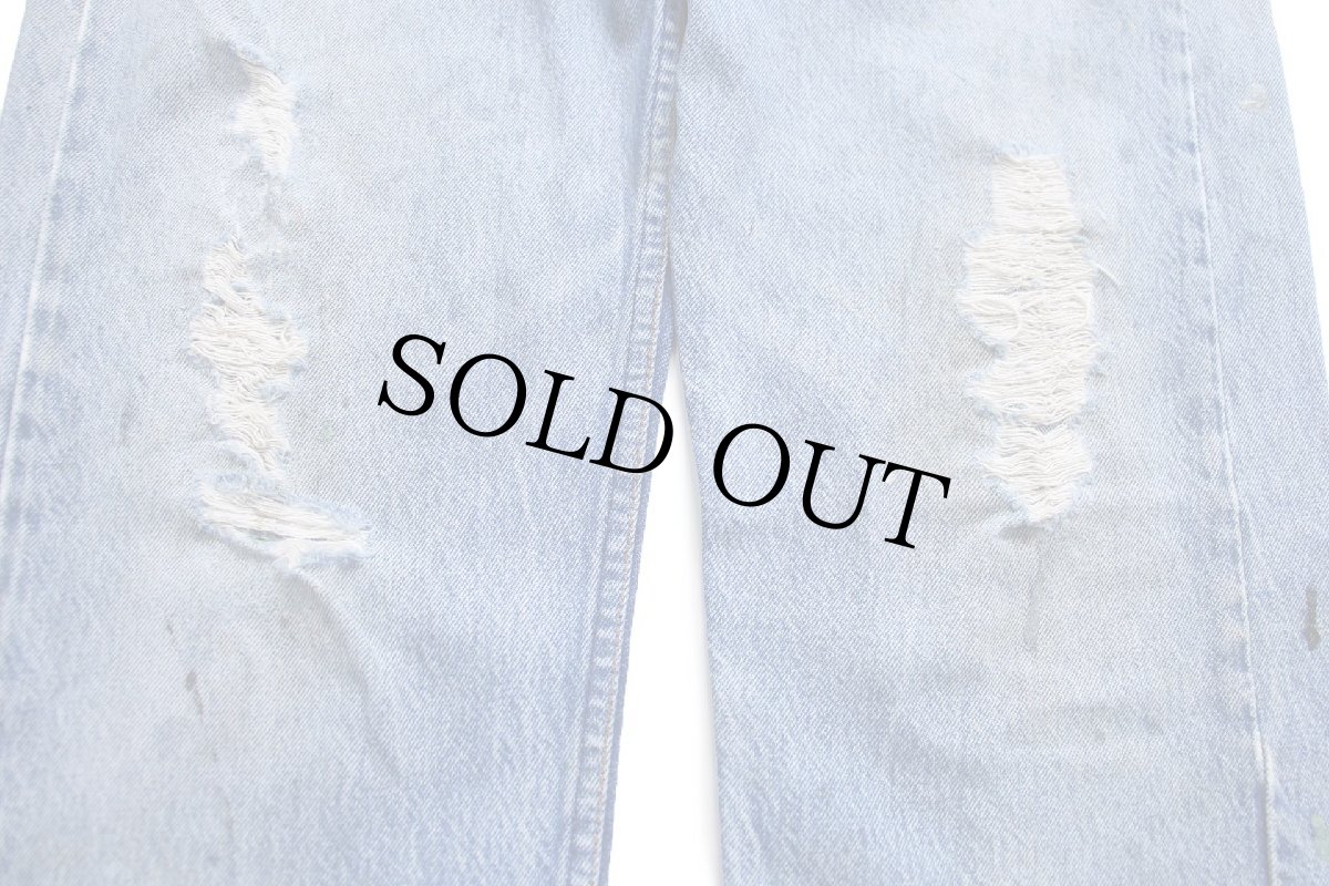 画像8: 80s USA製 Levi'sリーバイス 501 ダメージ&ペンキ飛び デニムパンツ W33 L34 (8)