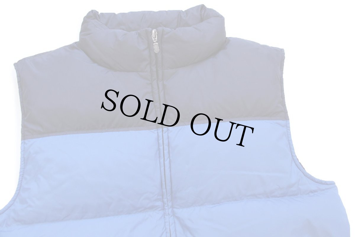 画像3: 00s EddieBauerエディーバウアー ツートン 切り替え ナイロン ダウンベスト 青×紺 XL-T (3)