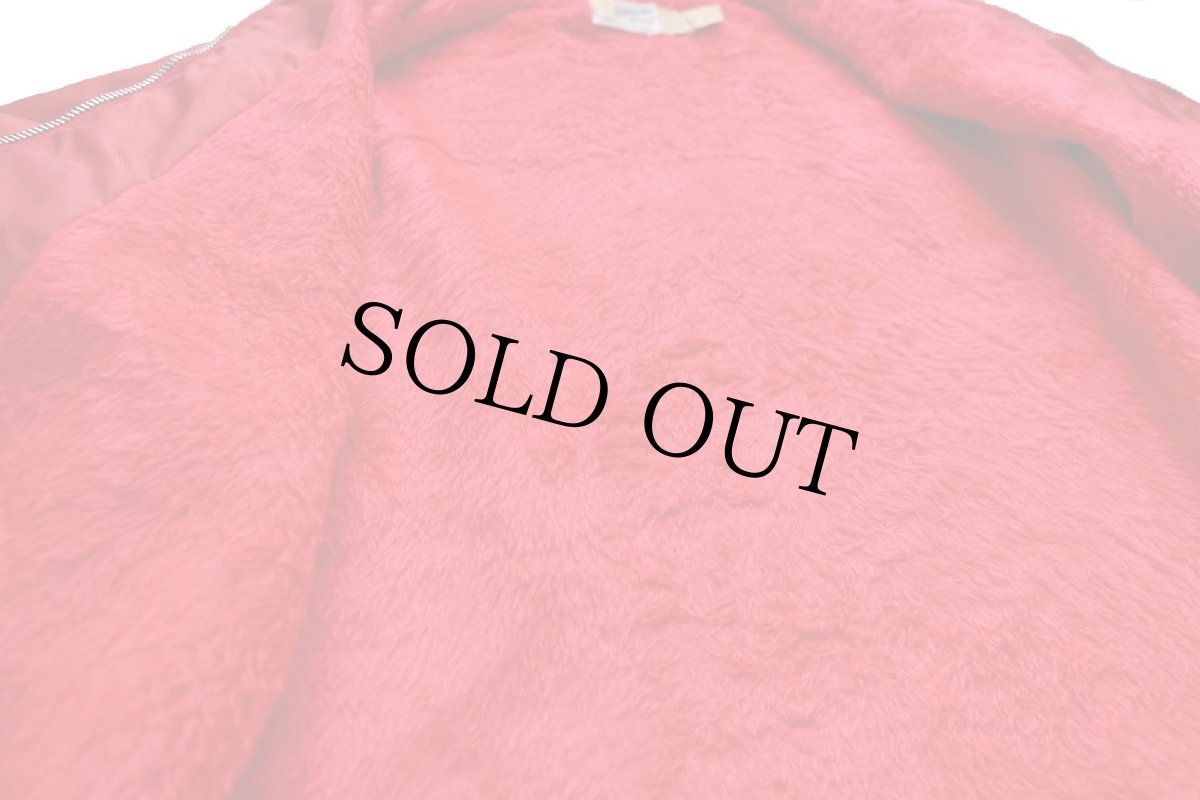 画像6: 70s USA製 Swingster Coors パッチ付き スタンドカラー ボアライナー ナイロン レーシングジャケット 赤 L (6)