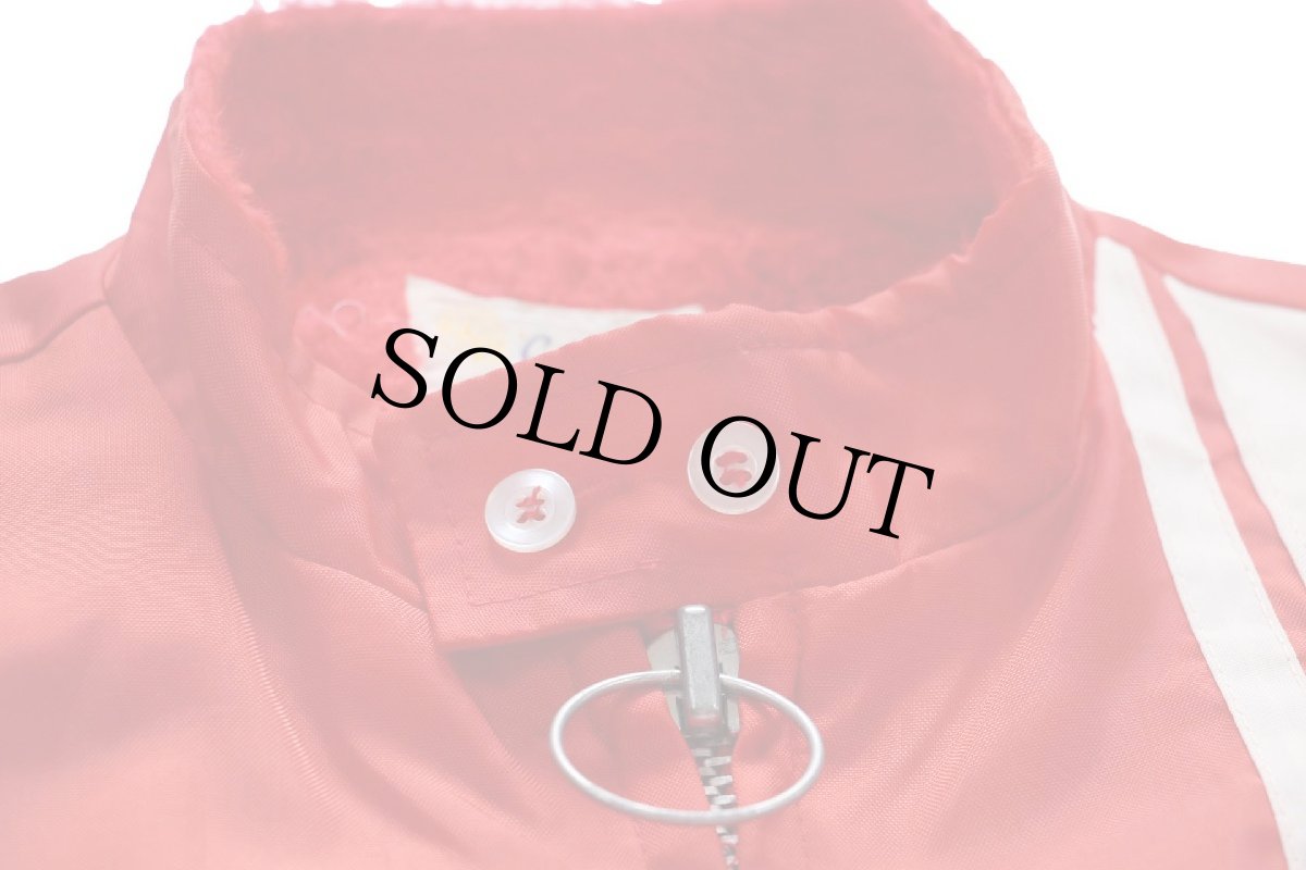 画像5: 70s USA製 Swingster Coors パッチ付き スタンドカラー ボアライナー ナイロン レーシングジャケット 赤 L (5)