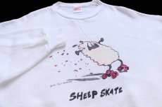 画像3: 80s カナダ製 SHEEP SKATE イラスト スウェット 白 XL (3)