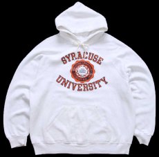 画像1: 80s USA製 SYRACUSE UNIVERSITY スウェットパーカー 白 XL★フーディー (1)