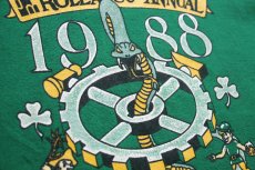 画像4: 80s USA製 RUSSELLラッセル ROLLA 80TH ANNUAL 1988 ST.PAT'S クローバー 前V スウェット 緑 XL (4)