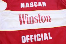 画像4: 80s NASCAR Winston RACING チェッカーフラッグ パッチ付き 切り替え ナイロンジャケット 赤×白 (4)