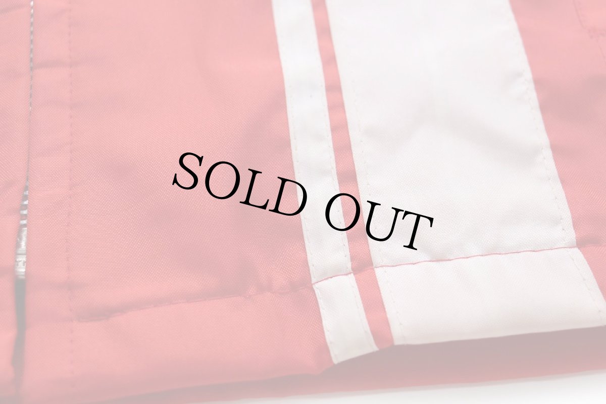 画像8: 70s USA製 Swingster Coors パッチ付き スタンドカラー ボアライナー ナイロン レーシングジャケット 赤 L (8)