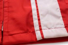 画像8: 70s USA製 Swingster Coors パッチ付き スタンドカラー ボアライナー ナイロン レーシングジャケット 赤 L (8)