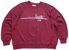 画像1: 80s USA製 Corvette コルベット チェッカーフラッグ スウェット ワインレッド XL (1)