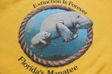 画像4: 80s USA製 Extinction Is Forever Florida's Manatee マナティ アート スウェット 濃黄 XL (4)