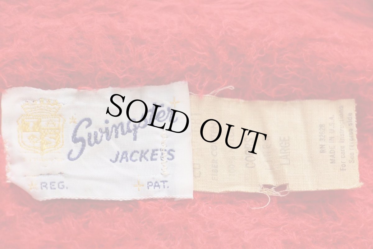 画像4: 70s USA製 Swingster Coors パッチ付き スタンドカラー ボアライナー ナイロン レーシングジャケット 赤 L (4)