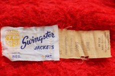 画像4: 70s USA製 Swingster Coors パッチ付き スタンドカラー ボアライナー ナイロン レーシングジャケット 赤 L (4)
