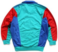 画像3: 90s adidasアディダス マルチカラー ハイネック ドルマンスリーブ トラックジャケット&パンツ セットアップ L★ジャージ (3)