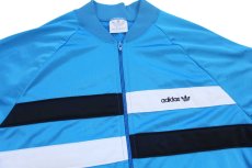 画像3: 80s USA製 adidasアディダス トレフォイル ロゴ刺繍 トラックジャケット ライトブルー L★ジャージ (3)