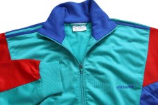 画像4: 90s adidasアディダス マルチカラー ハイネック ドルマンスリーブ トラックジャケット&パンツ セットアップ L★ジャージ (4)