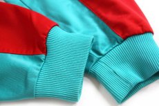 画像6: 90s adidasアディダス マルチカラー ハイネック ドルマンスリーブ トラックジャケット&パンツ セットアップ L★ジャージ (6)