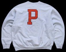 画像1: 90s USA製 PRINCETON WRESTLING 両面プリント スウェット 杢ライトグレー XXL★特大 (1)