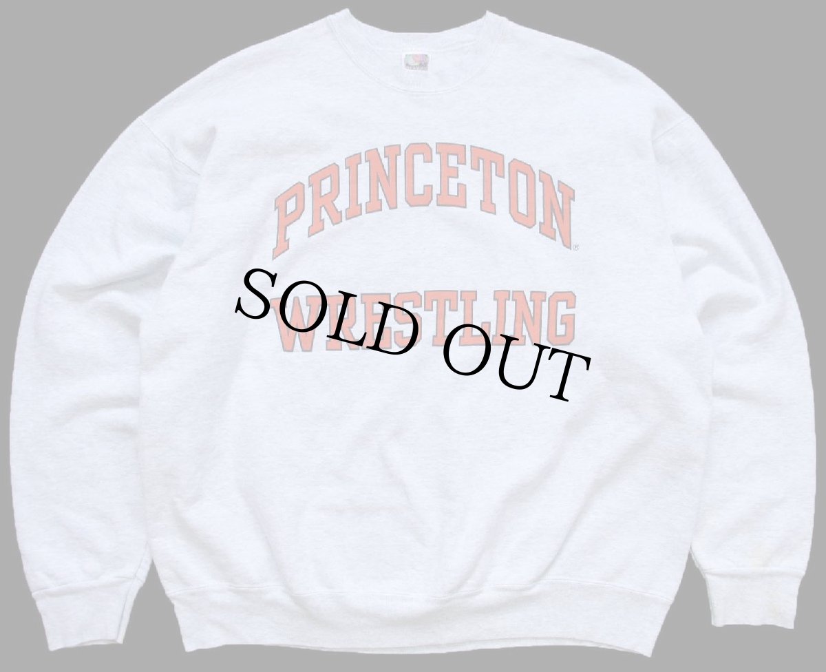画像2: 90s USA製 PRINCETON WRESTLING 両面プリント スウェット 杢ライトグレー XXL★特大 (2)