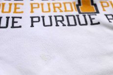 画像6: 80s USA製 PURDUE ロゴ 両面&袖プリント スウェット 白 XL (6)