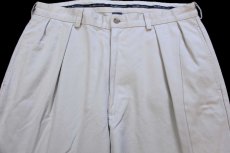 画像4: 90s ポロ ラルフローレン ANDREW PANT ツータック コットン チノパン ライトベージュ W35 L30★341 (4)