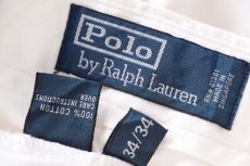 画像6: 90s ポロ ラルフローレン ツータック コットンパンツ 白 W34 L34 (6)