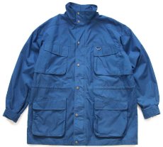 画像1: 90s EddieBauerエディーバウアー タータンチェック ウールライナー マウンテンジャケット 紺 XL (1)