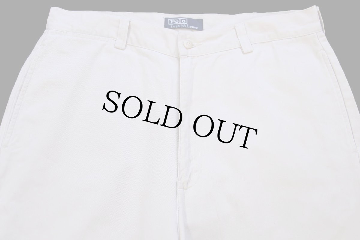 画像4: 90s メキシコ製 ポロ ラルフローレン PHILIP PANT コットン チノパン アイボリー W34 L32★342 (4)