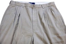 画像4: 00s ポロ ラルフローレン HAMMOND PANT ツータック コットン チノパン グレーベージュ W36 L34★348 (4)
