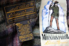 画像5: 90s EddieBauerエディーバウアー タータンチェック ウールライナー マウンテンジャケット 紺 XL (5)