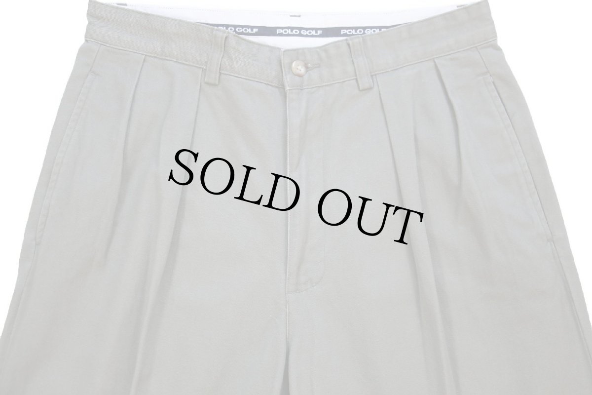 画像4: 90s POLO GOLF ラルフローレン CLASSIC GOLF PANT ツータック コットン チノパン グレー W30 L32 (4)