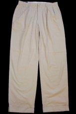 画像2: 90s POLO GOLF ラルフローレン ツータック スラックス コットンパンツ タン W36 L32 (2)