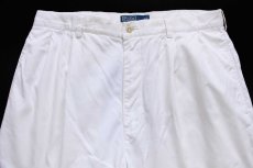 画像4: 90s ポロ ラルフローレン ツータック コットンパンツ 白 W34 L34 (4)
