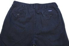 画像5: 90s メキシコ製 ポロ ラルフローレン ANDREW PANT ツータック コットン チノパン 後染め 黒 W34 L29 (5)