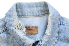 画像7: 80s USA製 Levi'sリーバイス 70506 カットオフ デニムジャケット 4ポケット ボロ 44R (7)