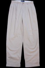 画像2: 90s ポロ ラルフローレン HAMMOND PANT ツータック コットンパンツ カーキ W32 L32★350 (2)