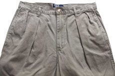 画像4: 90s USA製 ポロ ラルフローレン ツータック コットンツイルパンツ グレー W32★333 (4)