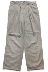 画像2: 90s USA製 ポロ ラルフローレン ツータック コットンツイルパンツ グレー W32★333 (2)