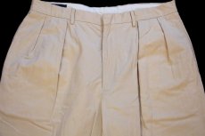 画像4: 90s POLO GOLF ラルフローレン ツータック スラックス コットンパンツ タン W36 L32 (4)