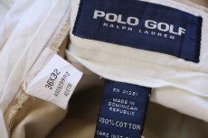 画像6: 90s POLO GOLF ラルフローレン ツータック スラックス コットンパンツ タン W36 L32 (6)