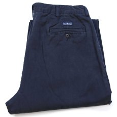 画像1: 90s メキシコ製 ポロ ラルフローレン ANDREW PANT ツータック コットン チノパン 後染め 黒 W34 L29 (1)