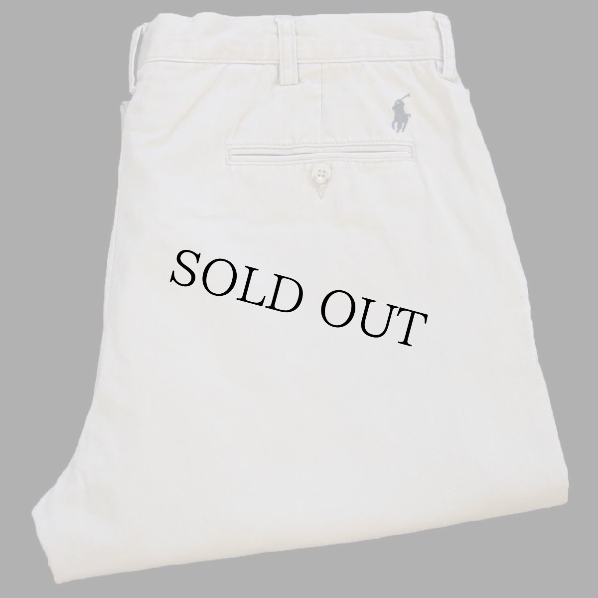 画像1: 00s ポロ ラルフローレン PRESTON PANT コットン チノパン グレーベージュ W35 L30★339 (1)