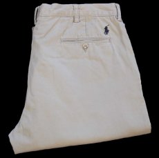 画像1: 00s ポロ ラルフローレン PRESTON PANT コットン チノパン グレーベージュ W35 L30★339 (1)