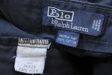 画像6: 90s メキシコ製 ポロ ラルフローレン ANDREW PANT ツータック コットン チノパン 後染め 黒 W34 L29 (6)