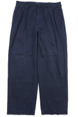 画像2: 90s メキシコ製 ポロ ラルフローレン ANDREW PANT ツータック コットン チノパン 後染め 黒 W34 L29 (2)