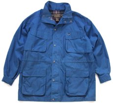 画像2: 90s EddieBauerエディーバウアー タータンチェック ウールライナー マウンテンジャケット 紺 XL (2)