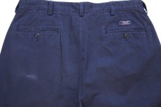 画像5: 90s メキシコ製 ポロ ラルフローレン ANDREW PANT ツータック コットン チノパン 紺 W34 L34★338 (5)