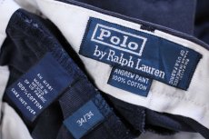 画像6: 90s メキシコ製 ポロ ラルフローレン ANDREW PANT ツータック コットン チノパン 紺 W34 L34★338 (6)