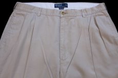 画像4: 90s ポロ ラルフローレン HAMMOND PANT ツータック コットンパンツ カーキ W36★349 (4)