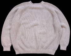 画像2: L.L.Bean 無地 ロールネック ローゲージ コットンニット セーター ブラウンベージュ×ナチュラル ミックス XL-R (2)