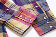 画像5: 80s USA製 gold collection by KARMAN マドラスチャック コットン ウエスタンシャツ XL (5)