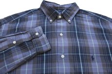 画像3: 00s ラルフローレン MCMEEL タータンチェック マチ付き 三点留め ボタンダウン コットンシャツ L★インド綿 (3)