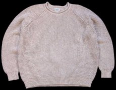 画像1: L.L.Bean 無地 ロールネック ローゲージ コットンニット セーター ブラウンベージュ×ナチュラル ミックス XL-R (1)